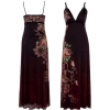 burgundy velvet dress - Платья - 