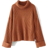 burnt orange wool pullover - Swetry - 