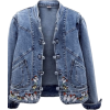 butterfly embroidered denim jacket - 外套 - 