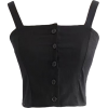 buttons high waist cotton short vest - Tanks - $19.99 