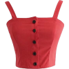 buttons high waist cotton short vest - Tanks - $19.99 