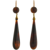 c1880s Tortoise Shell Earrings - Kolczyki - 