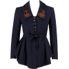 c.1910s WWI Navy Blue Wool Floral jacket - Kurtka - 