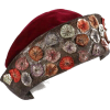 c.1920s Red Velvet Embellished Cloche - Hat - 
