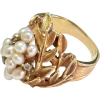 c1950s gold pearl cocktail ring - Prstenje - 