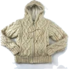 cable neutral knitted zipped hoodie - 开衫 - 
