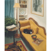 cat on chaise longue by ann hewson 1990 - Иллюстрации - 