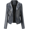 charcoal leather jacket - アウター - 