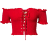 chest tie rope short-sleeved T-shirt - Košulje - kratke - $25.99  ~ 22.32€