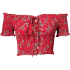 chest tie rope short-sleeved T-shirt - Koszule - krótkie - $25.99  ~ 22.32€