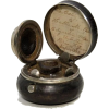 circa 1880 leather travel inkwell - Items - 