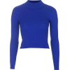 cobalt blue sweater long sleeved cropped - Pullovers - 