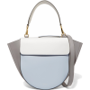 color-block leather shoulder bag - Schnalltaschen - 