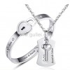 couple necklaces, lock and key jewelry - Necklaces - $34.00  ~ £25.84