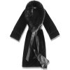 cozy black silk ribbon bathrobe  - Пижамы - 