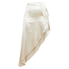 creme satin asymmetric skirt - スカート - 