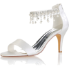 creme white satin heel - Классическая обувь - 