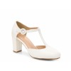 creme white satin mary jane - Klasyczne buty - 