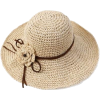 crochet wide rim flower hat - Mützen - 
