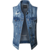 crop denim vest - Jacket - coats - 