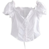  cross strap lace collar short sleeve to - 半袖衫/女式衬衫 - $25.99  ~ ¥174.14
