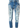crystal embellished distressed jeans - Dżinsy - 