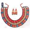 Red Mummy Bead Collar and Earr - Biżuteria - 