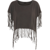 GREY FRINGED WASHED TEE   - Top - 22,00kn 