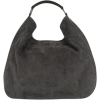 dark gray suede hobo bag - ハンドバッグ - 