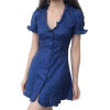 deep V-neck short-sleeved dress - Kleider - $27.99  ~ 24.04€