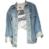 demin jacket w shirt - アウター - 
