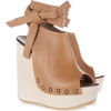 Cloe Brown Wedge Sandals - Sandale - 