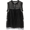 ドゥーズィエム クラス[DEUXIEME CLASSE] シルクシフォンレースノースリーブ ブラウスブラック - Camisas - ¥30,450  ~ 232.37€