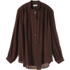 ドゥーズィエム クラス[DEUXIEME CLASSE] 【再入荷】レーヨン ギャザースタンドブラウスブラウン - Long sleeves shirts - ¥16,800  ~ $149.27