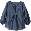 ガリャルダガランテ[GALLARDAGALANTE] カットワークギャザーブラウスブルー - 半袖衫/女式衬衫 - ¥16,590  ~ ¥987.65