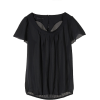 マルティニーク[martinique] フロントタック 半袖ブラウスブラック - Shirts - ¥18,900  ~ £127.63