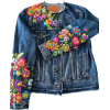 embroidered denim jacket - アウター - 