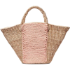 embroidered straw bag - ハンドバッグ - 