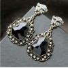 ew style leopard black rhinestone luxuri - Earrings - 