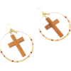 ウッドクロス×フープピアス - Earrings - ¥2,940  ~ £19.85