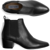 faux leather black booties - Buty wysokie - 