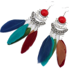 feather earrings - Aretes - 