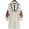 floral enbroidered summer dress - sukienki - 