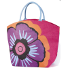 floral jute bag - ハンドバッグ - 