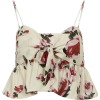 floral tie-front cropped top - Camisa - curtas - 