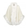 fox trim cashmere cape - アウター - 