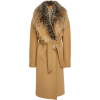 fox fur trimmed wool coat - 外套 - 
