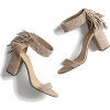 fringe high heeled suede sandals  - Sandale - 