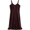 front buckle wooden ear skirt dress - Obleke - $27.99  ~ 24.04€