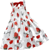 girl white dress strawberry printed - Haljine - 